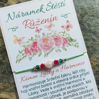 Shamballa náramek s Růženínem pro Štěstí, Lásku a Harmonii