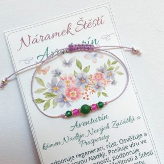 Shamballa náramek pro štěstí s Aventurínem
